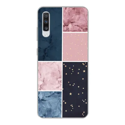 Produktbild von MuchoWow® Handyhülle Schutzhülle Hülle für Samsung Galaxy A70 Marmor - Rosa - Blau Silikon Softcase Handy Hülle - Schutzhaube