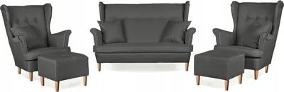 Produktbild von Family Meble Set aus Sofa + 2 Sessel + 2 Hocker Ari 2-Sitzer Sofa Couch Freistehendes Lounge Sofa Bequem zum Entspannen Wohnzimmer Büro (TWIST 1069)