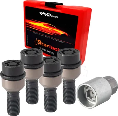 Image de Vis de roue antivol pour Porsche 997 / 718 / 911 Noir lot de 4 M14X1,5