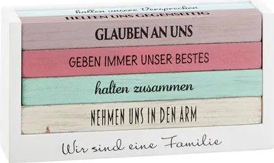 Produktbild von Familienregeln aus Holz zum selber gestalten Holzwürfel mit Sprüche Dekofigur
