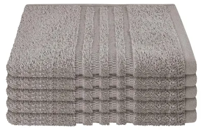 Produktbild von SCHIESSER Gästetuchset Milano | Einfarbig | 5-teilig | 100% Baumwolle | Weich & Saugstark | 30x50 cm | Hellgrau