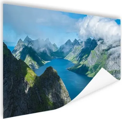 Produktbild von MuchoWow® Poster Blick über die Fjorde in Norwegen 180x120 cm - Fotoplakat