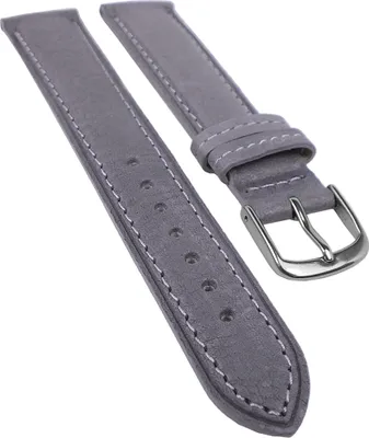 Produktbild von Öko Nappa Uhrenband | Bio Kalbsleder, pflanzlich gegerbt, grau 32203S, Stegbreite:22mm