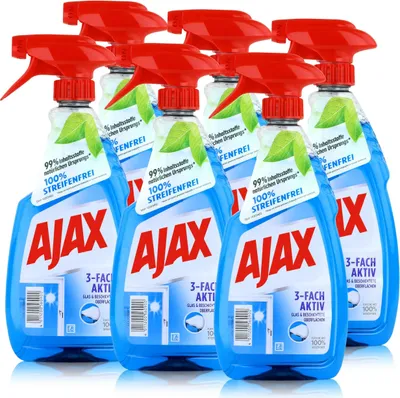 Produktbild von Ajax Glasreiniger 500ml - Für Glas & Beschichtete Oberflächen (6er Pack)