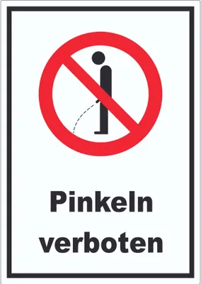 Produktbild von Pinkeln verboten Aufkleber A9 (37x52mm)