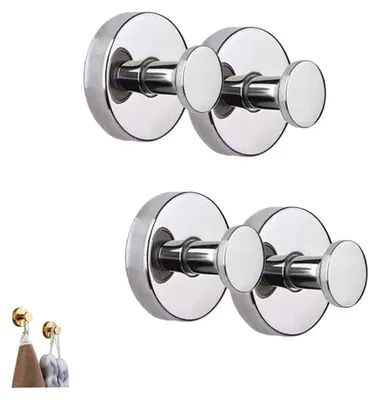 Imagen del producto de Ganchos adhesivos para baño, 4 unidades, acero inoxidable
