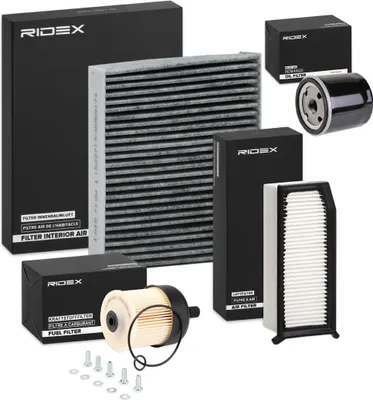 Produktbild von RIDEX Filterset Inspektionspaket Filtersatz für RENAULT Clio IV Schrägheck (BH) Captur (J5, H5) für DACIA SANDERO II