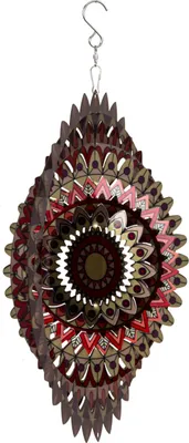 Produktbild von 3D Windspiel aus Edelstahl "Bunte Sonne" zum Hängen Durchmesser 30 cm