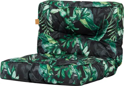 Image de Coussin d'assise pour fauteuil en rotin 77 x 50 cm, coussin d'assise pour meubles de jardin en rotin, coussin de remplacement pour fauteuil en rotin PE, Feuilles vertes