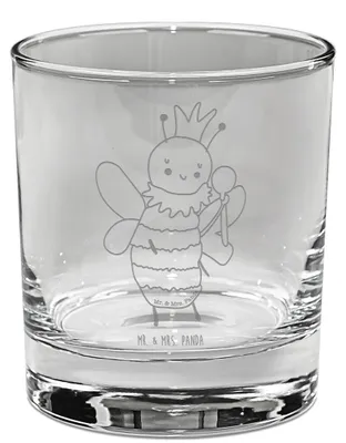 Produktbild von Mr. & Mrs. Panda Whiskyglas Biene König - Transparent - Geschenk, Old Fashioned Glas, Whisky Tumbler, Bourbon
