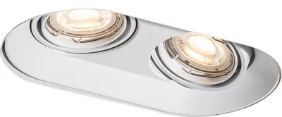 Produktbild von QAZQA - Modern Runde Einbauleuchte weiß GU10 50mm 2-flammig - Hubs I Wohnzimmer I Schlafzimmer - Metall Oval - LED geeignet GU10