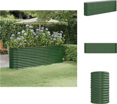 Produktbild von vidaXL Hochbeet Pulverbeschichteter Stahl 224x40x68 cm Grün - Blumentöpfe & Pflanzgefäße