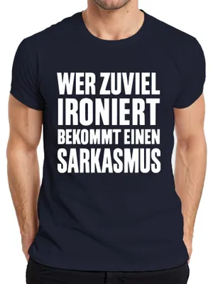 Immagine prodotto di Chi ironizza troppo fa del sarcasmo: regalo da uomo T-shirt, Navy, XL
