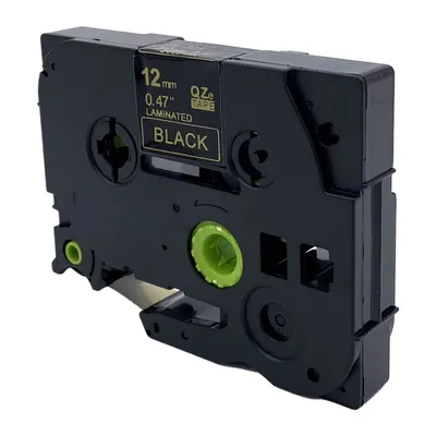 Produktbild von DULA Etikettenband - Kompatibel mit Brother P-Touch Tze-334 - 1 Stück - Gold auf schwarz - 12mm x 8m