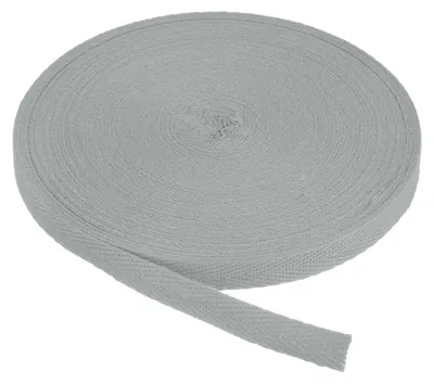 Baumwoll-Köperband 1 cm x 25 Yards, limettengrau, für Nähen & Basteln