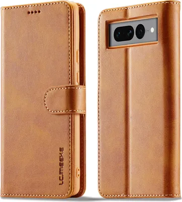 Image de Étui pour Google Pixel 7 Pro étui en cuir avec fermeture magnétique et support, étui de protection Jaune
