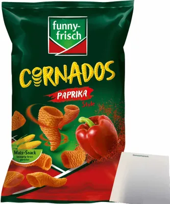 Produktbild von funny-frisch Cornados Paprika Style (80g Packung) + usy Block