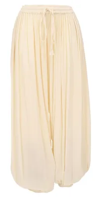 Produktbild von Boho Pluderhose, Muckhose, Haremshose Viskose Crepe, Sommerhose - Vanille, Damen, Weiß, Größe: L/XL