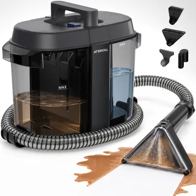 Produktbild von ATEROLL Teppichreinigungsgerät, 25 kPa, Selbstreinigung & 1,55L+1,5L Trenntank,600W Waschsauger für Sofa, Teppich, Autositze, Polsterreiniger 3in1