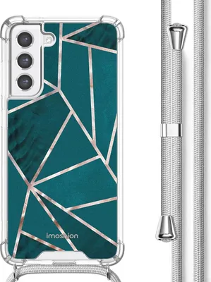 Produktbild von imoshion Design Hülle mit Band Samsung Galaxy S21 FE - Petrol Green Graphic