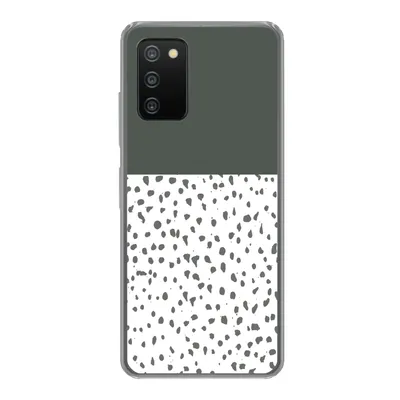Produktbild von MuchoWow® Handyhülle Schutzhülle Hülle für Samsung Galaxy A03s Polka dots - Grau - Weiß Silikon Softcase Handy Hülle - Schutz