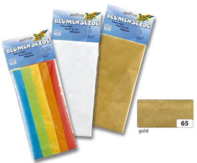 Zdjęcie produktu dla Folia 90065 Jedwab w kwiaty - 50 x 70 cm, 26 arkuszy, złoty