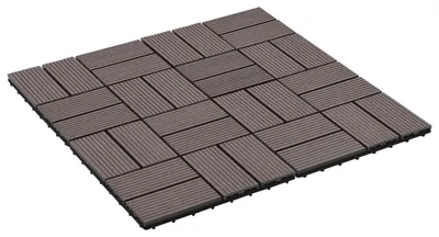 Image de vidaXL Dalles de terrasse, 22 pièces, marron foncé, 30 x 30 cm, WPC