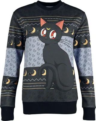 Produktbild von Sailor Moon Weihnachtspullover Damen Luna multicolor 3XL