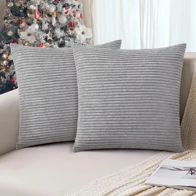 Immagine prodotto di Set di 2 federe per cuscini, colore grigio chiaro, 45x45 cm