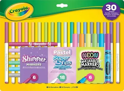 Immagine prodotto di Set di pennarelli Crayola - 38 pezzi in colori pastello, neon e metallizzati