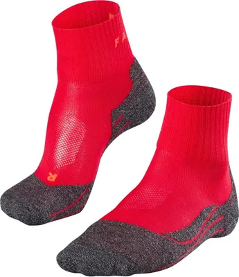 Image de Chaussettes de sport pour femmes FALKE - TK2 Short Cool, chaussettes de trekking et de randonnée, couleur unie rouge 37-38