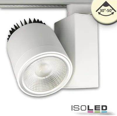 Produktbild von ISOLED 3-PH Schienen-Strahler fokussierbar, 35W, 30°-50°, weiß matt, 3000K, CRI92