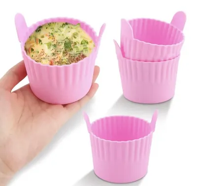 Produktbild von Eierförmchen Silikon Ei Ramekins Muffinform - 6 Stück - Antihaft - Hitzebeständig bis 230 °C - Für Airfryer, Backofen und Mikrowelle