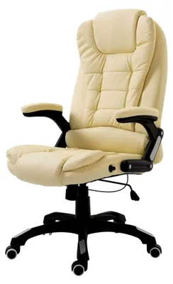 Produktbild von Bürostuhl Creme aus Kunstleder für Wohnzimmer, Büro und Schlafzimmer