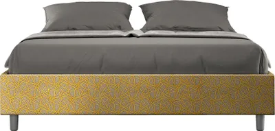 Produktbild von ITYHOME - Gepolstertes Bett ohne Lattenrost 160x210 mit Stoffbezug Era 06 Gelb Azelia