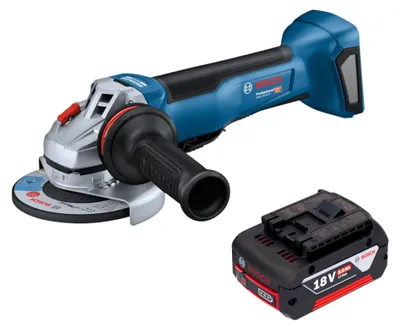 Obrázek produktu pro Bosch GWS 18V-10 P Professional akumulátorová úhlová bruska 18 V 125 mm bezkartáčová + 1x akumulátor 5,0 Ah – bez nabíječky