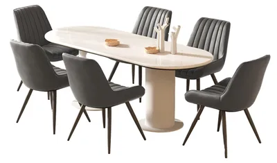 Zdjęcie produktu dla Krzesło do jadalni - Krzesło - Krzesło obrotowe - Krzesło kuchenne - Krzesło jadalniane - Zestaw 6 sztuk - Ergonomiczna konstrukcja