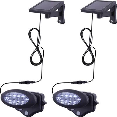 Produktbild von 2er Set LED Solar Wandleuchte, Bewegungsmelder, anthrazit