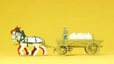 Produktbild von Preiser Bauernwagen mit Mehlsäcken. Fertigmodell  30470