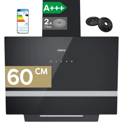 Obrázok produktu pre CIARRA Odsávač pár A+++ 650 m³/h Odsávač pár 60 cm WIFI + APP a dotykové ovládanie BOOST VM6736HB
