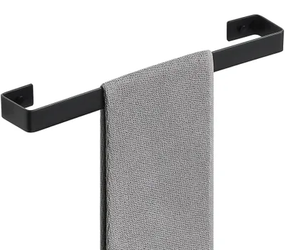 Handtuchhalter Edelstahl 40 cm Schwarz zum Bohren
