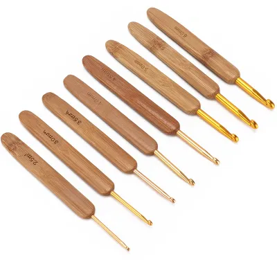 Häkelnadel-Set 8-tlg. mit Bambusgriff, 2,5–6,0 mm