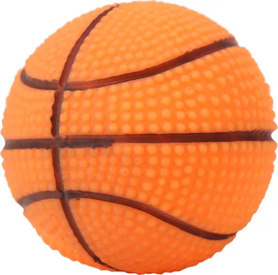 Productafbeelding van Hondenspeelgoed, piepbal, basketbaldesign, 7 cm. Rubberen kauwspeelgoed voor hondentraining en vermaak