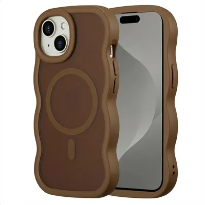 Immagine prodotto di Selencia Wavy Backcover con MagSafe iPhone 15 - Mocha Brown