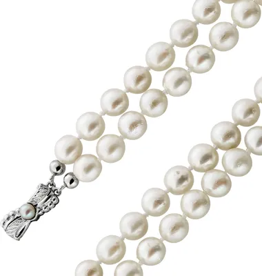 Produktbild von Perlen Armband 18cm Silber 835 Akoyaperlen Antikschmuck 18