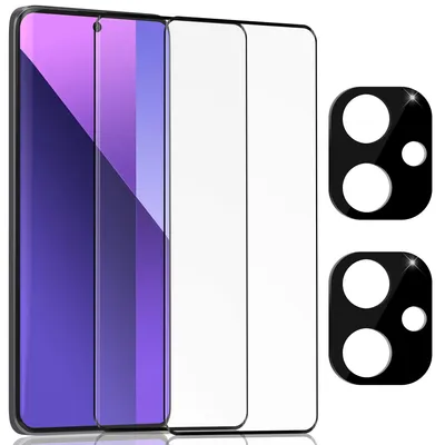 Produktbild von 2-Pack Xiaomi Redmi Note 13 Pro Plus Displayschutzfolie & 2-Pack Kameraschutz - Gehärtetes Glas 9H - Super Qualität 3D
