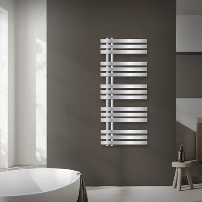 Zdjęcie produktu dla Grzejnik łazienkowy LuxeBath Design, 500x1200 mm, chrom, z zestawem montażowym, bez elementu grzejnego