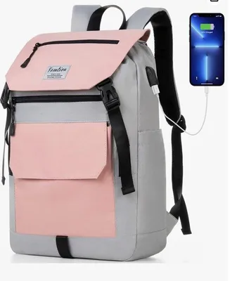 Produktbild von Laptop-Rucksack 17 Zoll Damen Schultasche USB Schwarz
