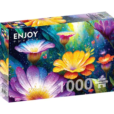 Produktbild von Puzzle mit 1000 Teilen ENJOY – Blumen im Regen