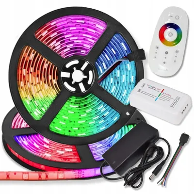 Produktbild von LED-Streifen RGB + Weiß Set 5m 5050 Farbwechsel mit Fernbedienung Netzteil
